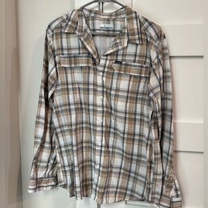 Men’s Columbia Omni-Shade Button Down Shirt Plaid size Medium